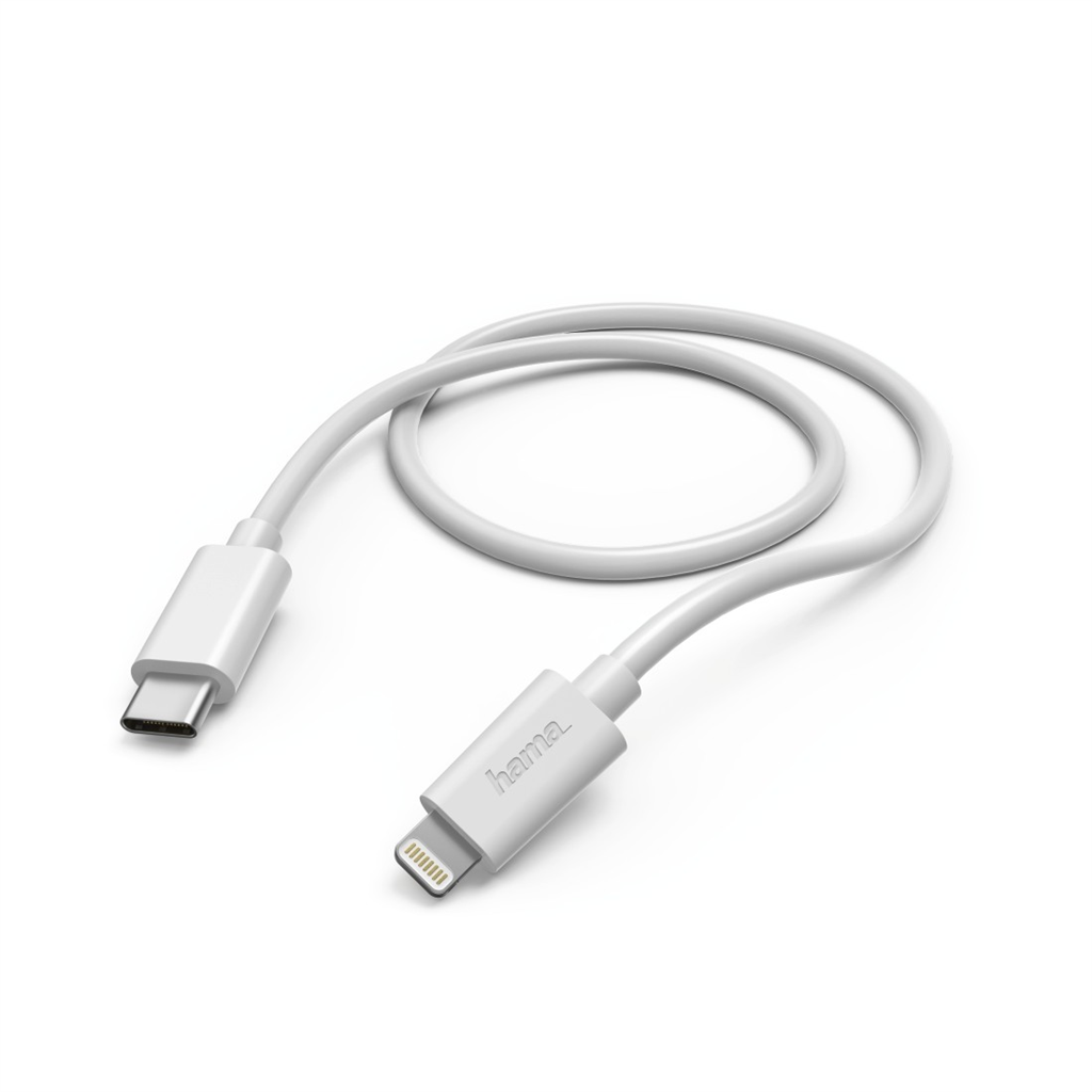 HAMA 183295  MFi USB-C Lightning nabíjací dátový kábel pre Apple, 1 m, biely