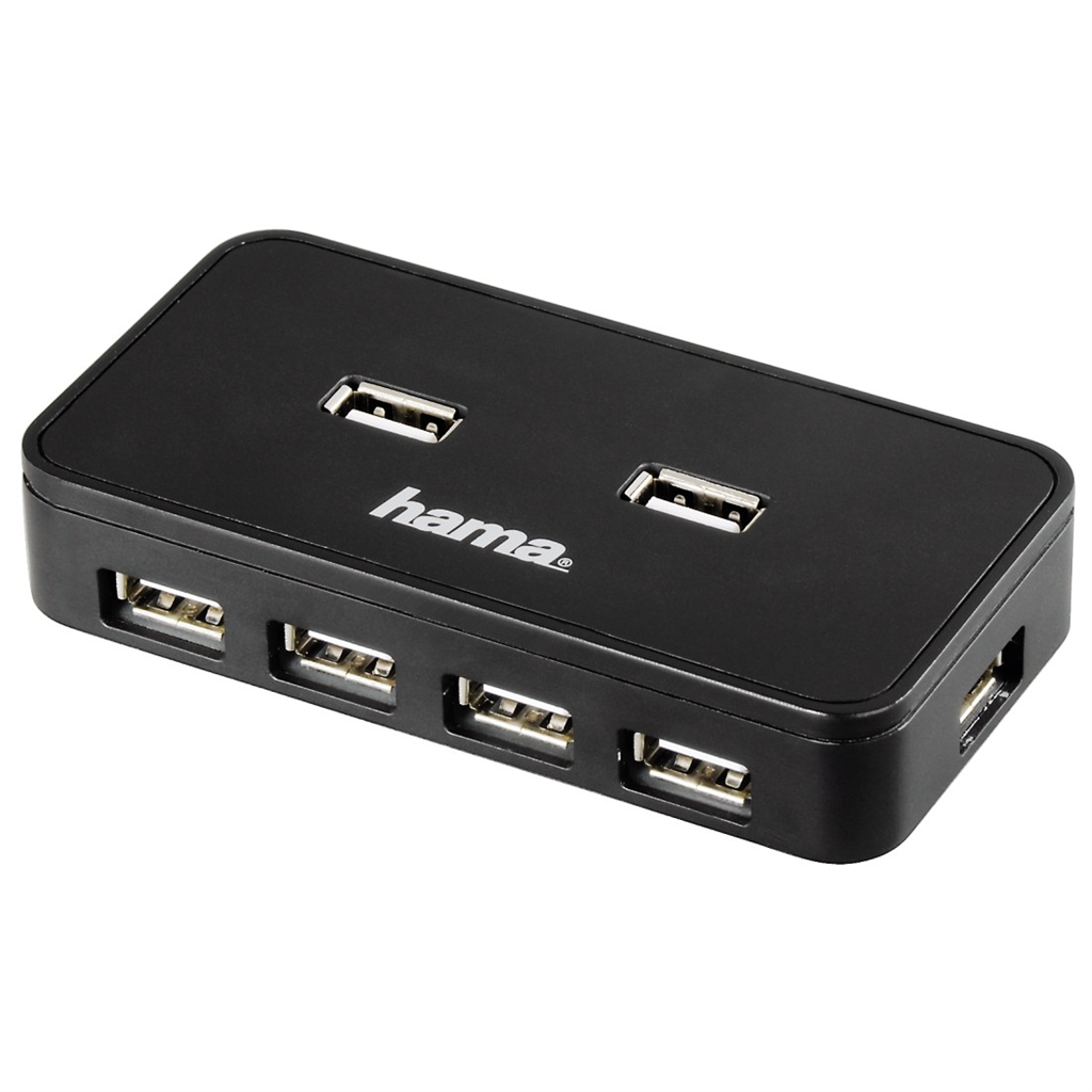 HAMA 39859  USB Hub 2.0, sieťový zdroj, čierny, škatuľka