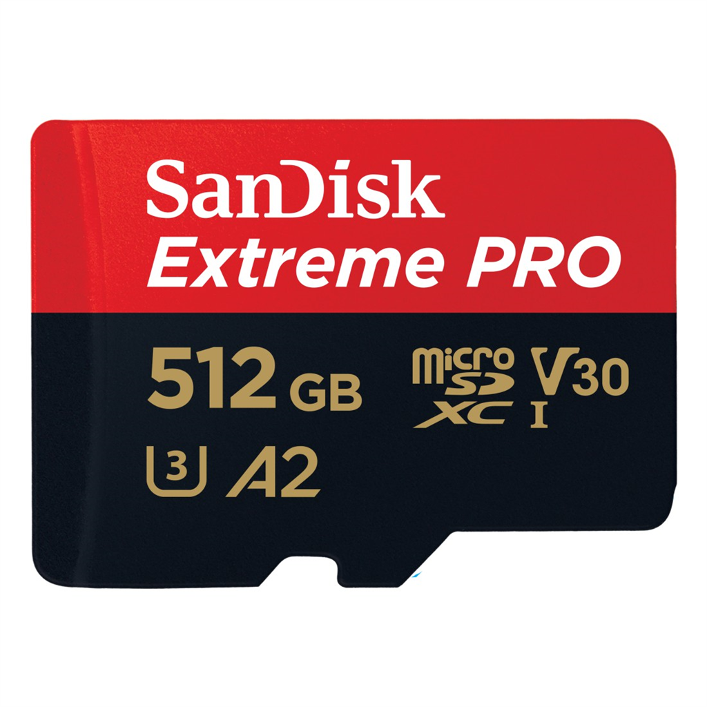 SanDisk 214507  Extreme PRO microSDXC 512 GB + SD Adapter 200 MB s and 140 MB s