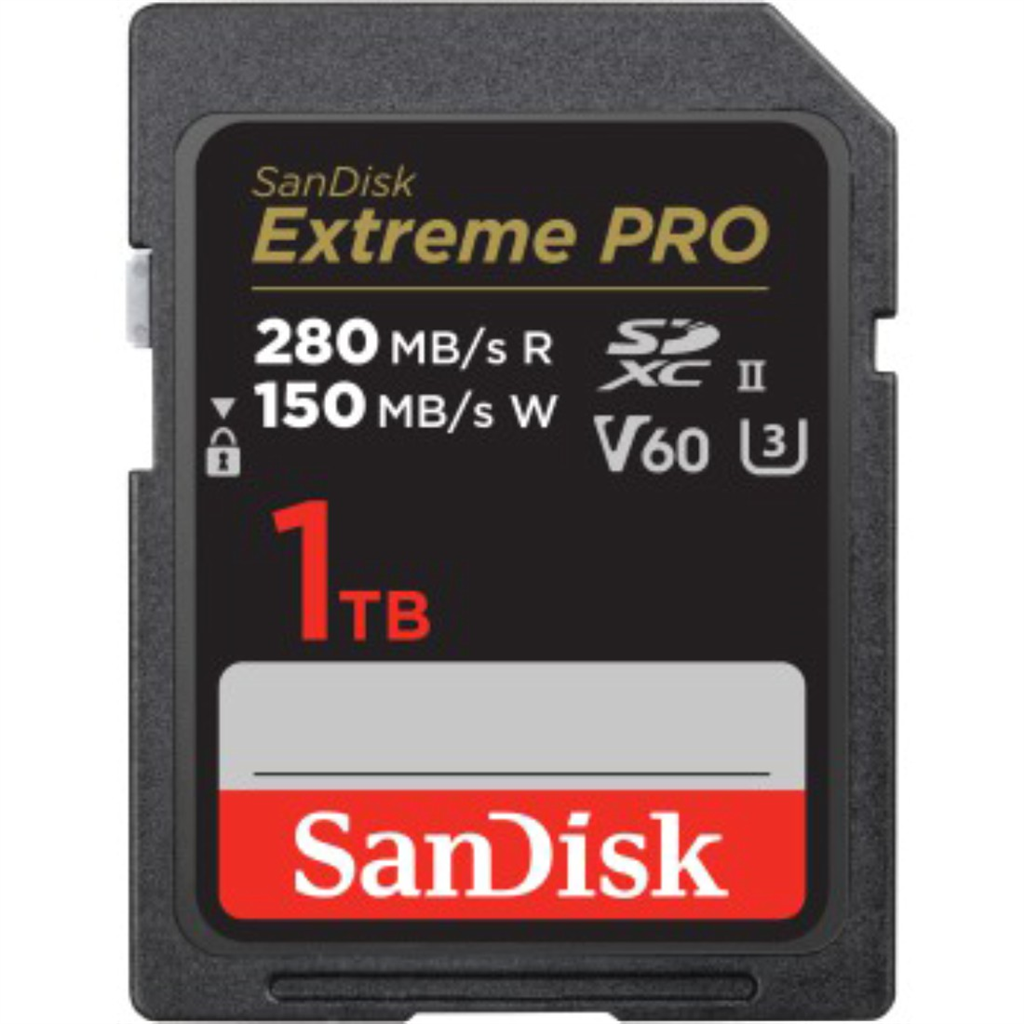 SanDisk 215495  Extreme PRO 1 TB V60 UHS-II SD cards, 280 150 MB s,V60,C10,UHS-I