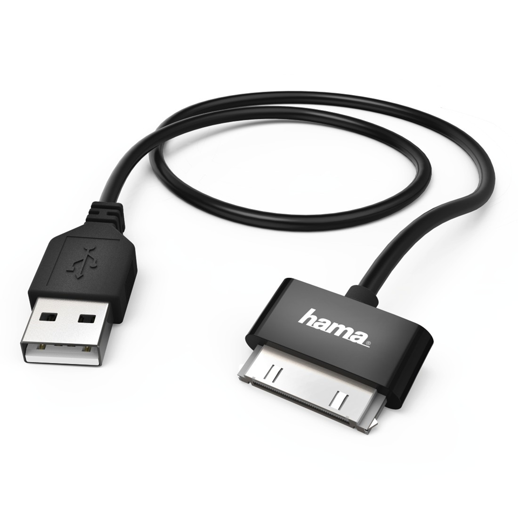 HAMA 106311  MFI USB 2.0 kábel pre Apple, 30-pinový, 1 m, čierny