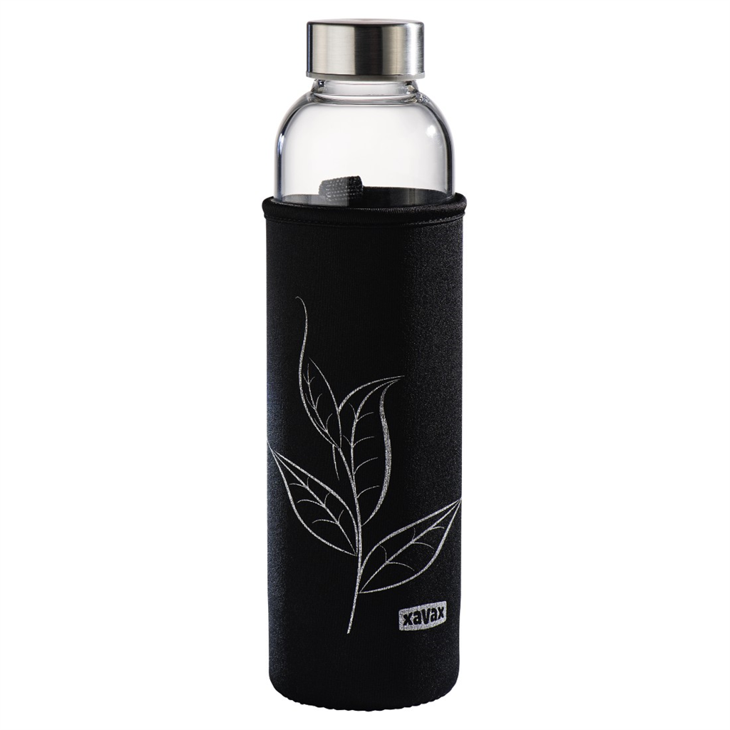 HAMA 111233 Xavax sklenená fľaša na nápoj, 500 ml, so sitkom a neoprénovým obalo