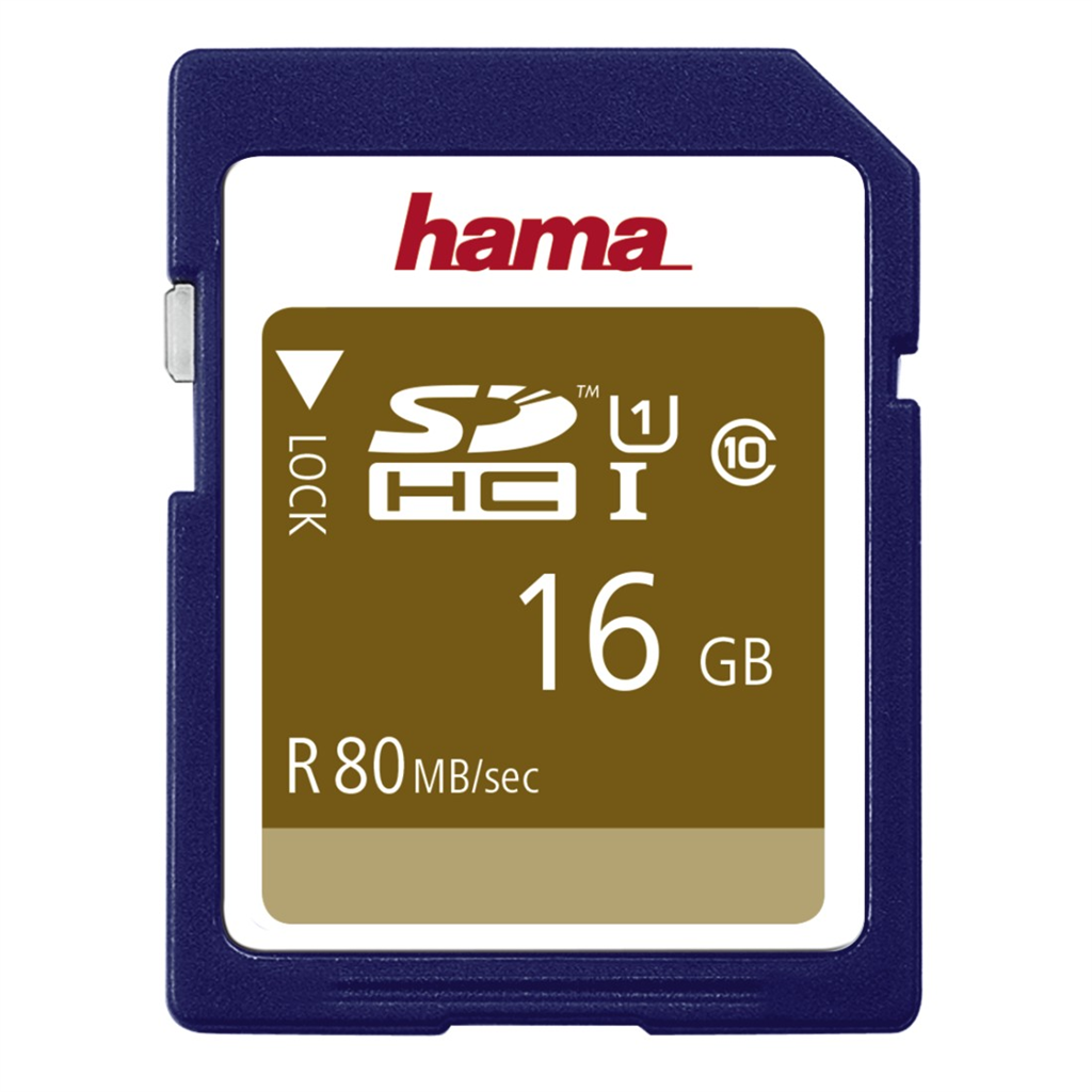 HAMA 124134  SDHC 16 GB Class 10, UHS-I 80 MB s