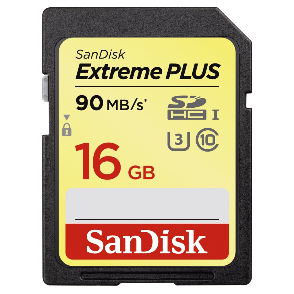 HAMA 139756 SanDisk Extreme Plus 16 GB SDHC Memory Card,90 MB s, UHS-I, Class 10