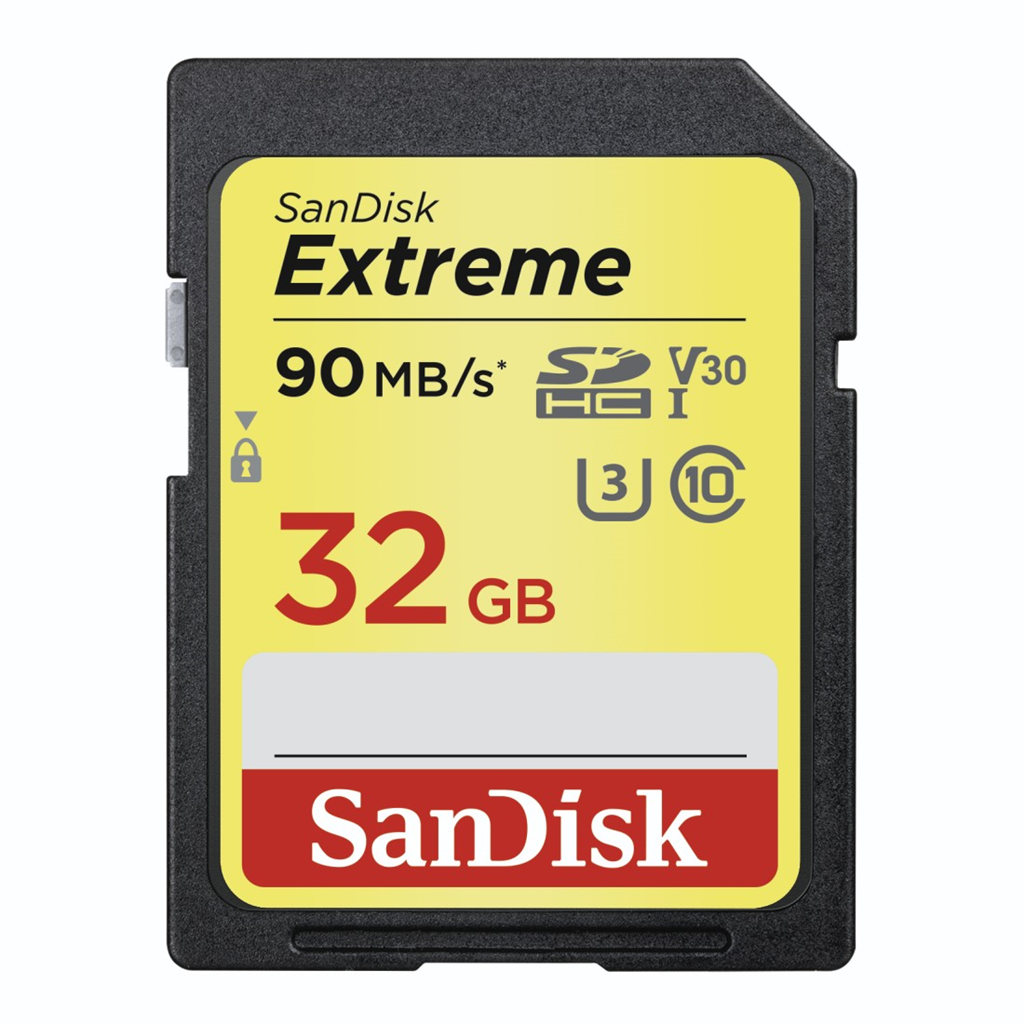 HAMA 173355 SanDisk Extreme 32 GB SDHC Memory Card 90 MB s, UHS-I, Class 10, U3,