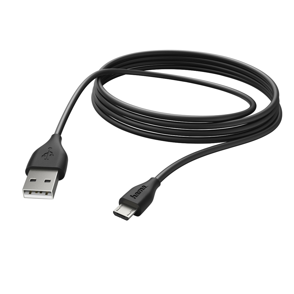 HAMA 173788  micro USB kábel, 3 m, čierny