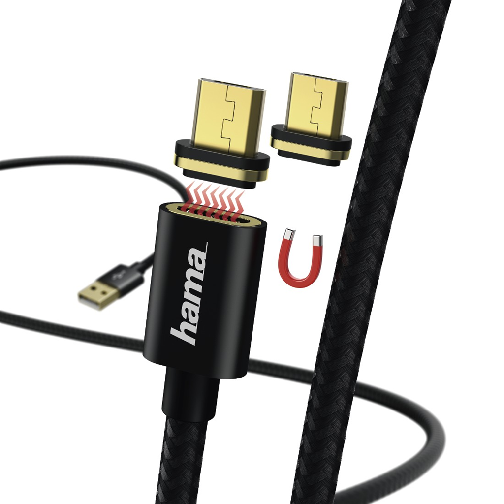 HAMA 178373  micro USB kábel Magnetic, A vidlica - micro B vidlica magnetická, 1
