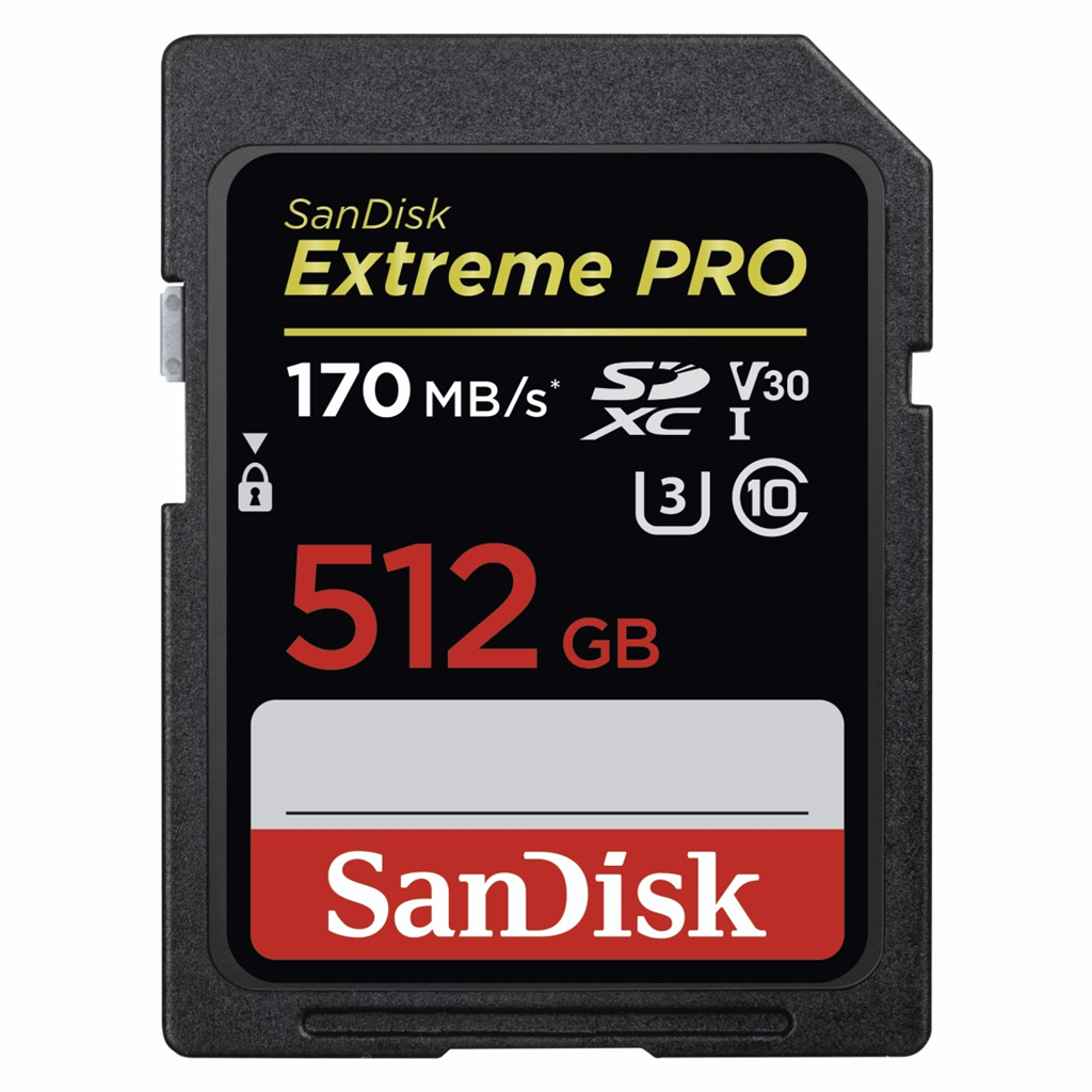 SanDisk 183533  Extreme PRO 512 GB SDXC Memory Card 170 MB s, UHS-I, Class 10, U