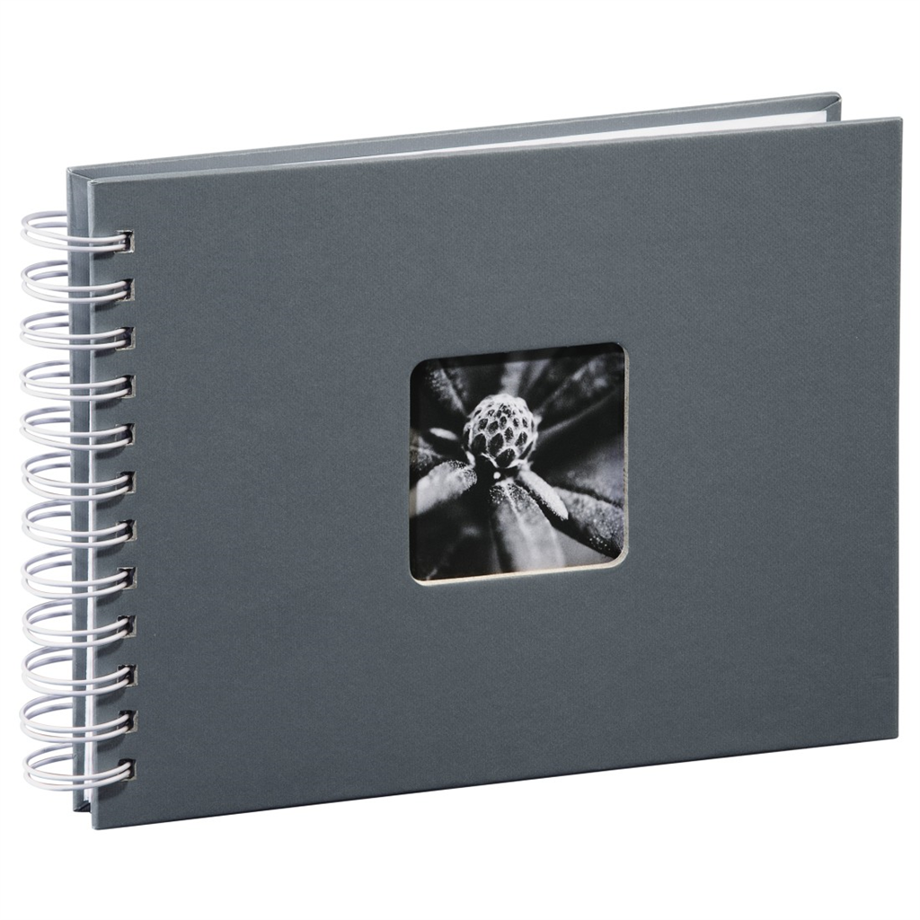 HAMA 2111  album klasický špirálový FINE ART 24x17 cm, 50 strán, šedý, biele lis