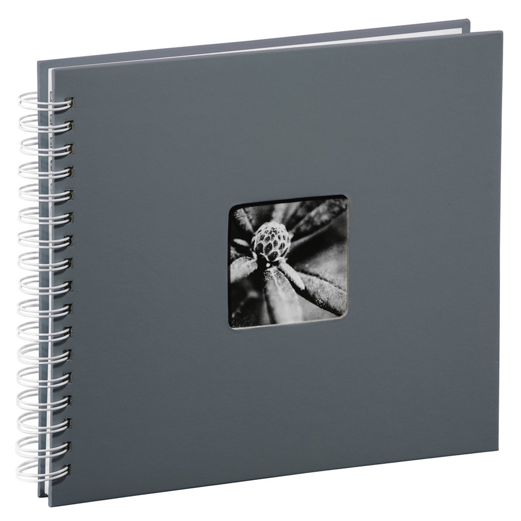 HAMA 2112  album klasický špirálový FINE ART 28x24 cm, 50 strán, šedý, biele lis