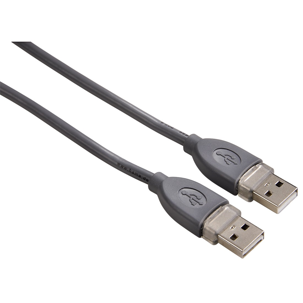 HAMA 39664  USB kábel typ A-A, prepojovací, 1,8 m, šedý, blister