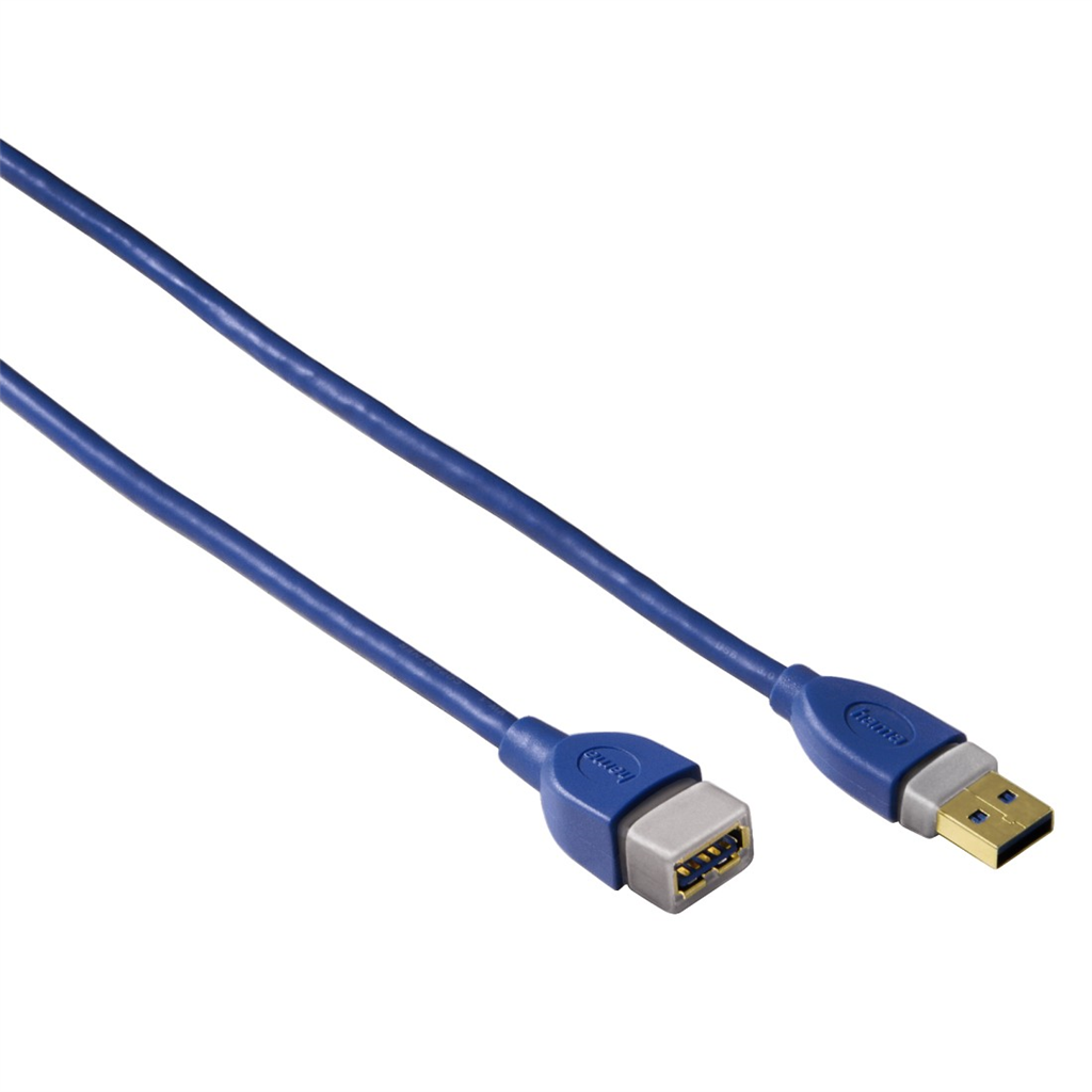 HAMA 39674  USB 3.0 kábel typ A-A, predlžovací, 1,8 m, modrý, blister