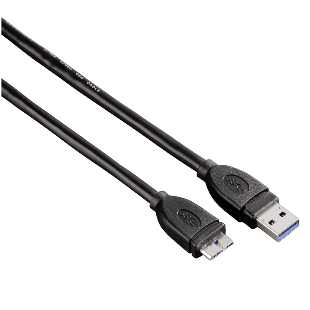 HAMA 53749  USB 3.0 kábel, typ A - micro B, 0,75 m, čierny