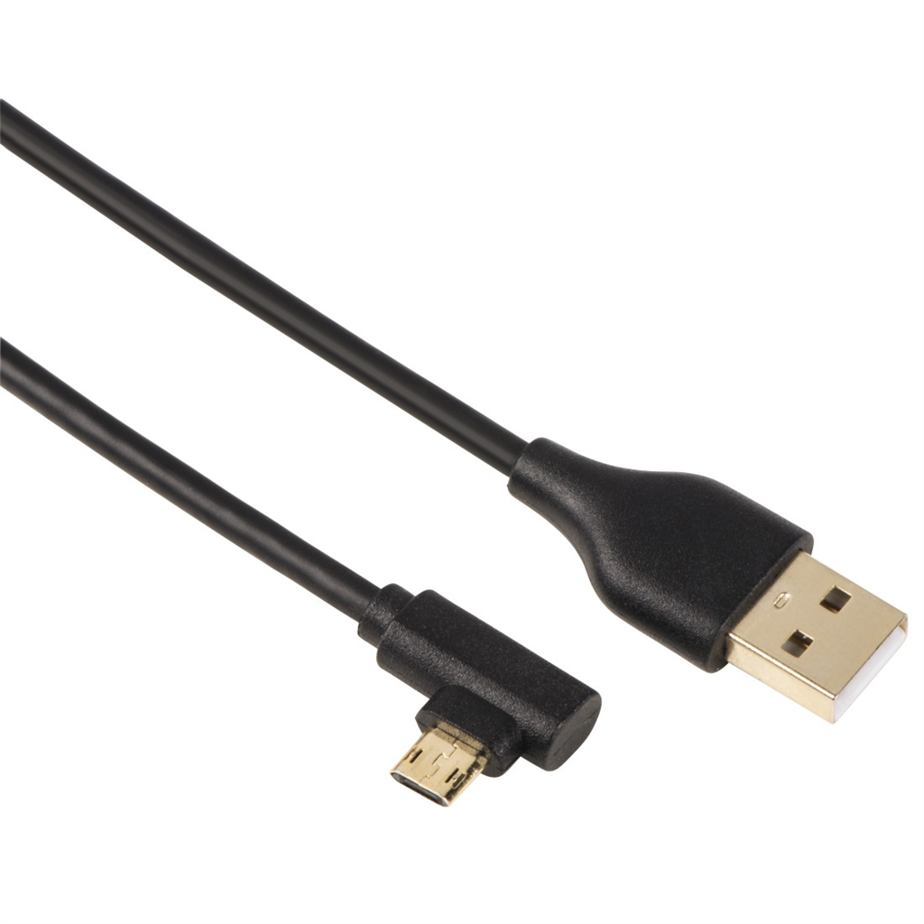HAMA 54545  micro USB kábel, kolmý, symetrický konektor, 1 m, čierny