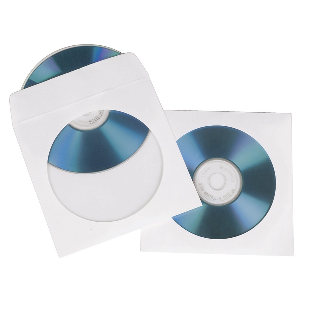 HAMA 62671  CD DVD Paper Sleeves, pack of 50, White