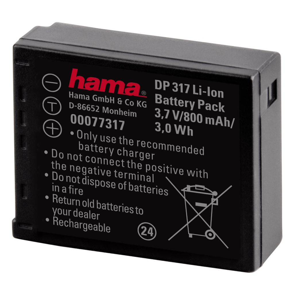 HAMA 77317  fotoakumulátor Li-Ion 3,7V 800mAh, typ Panasonic CGA-S007E