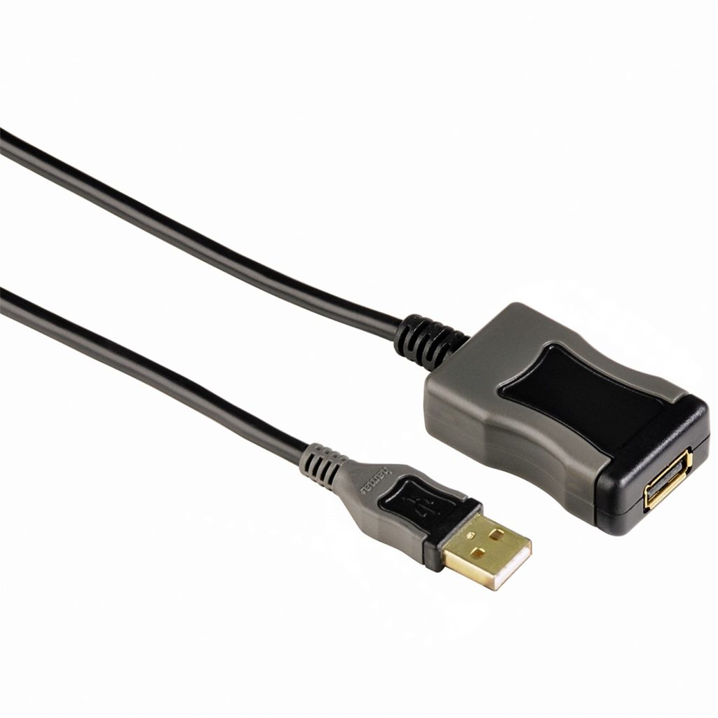 HAMA 78482  USB 2.0 Extension Cable, active, A-plug - A-socket, 5 m, black