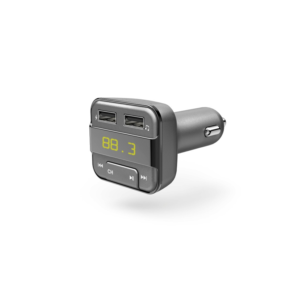 HAMA 183274  Bluetooth FM transmitter s USB nabíjacou funkciou, šedý