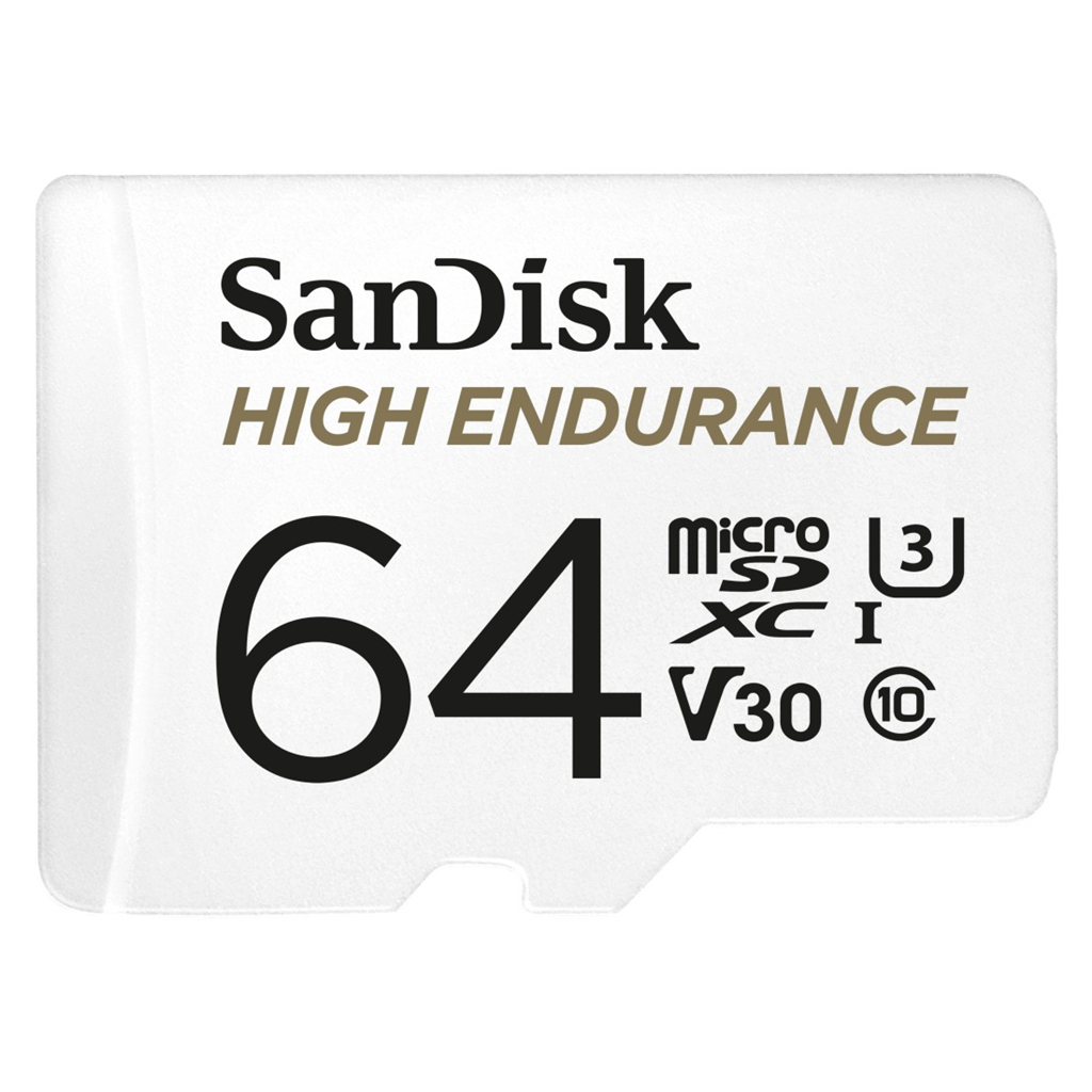 SanDisk 183566  microSDXC High Endurance Video 64 GB C 10 U3 V30, adaptér