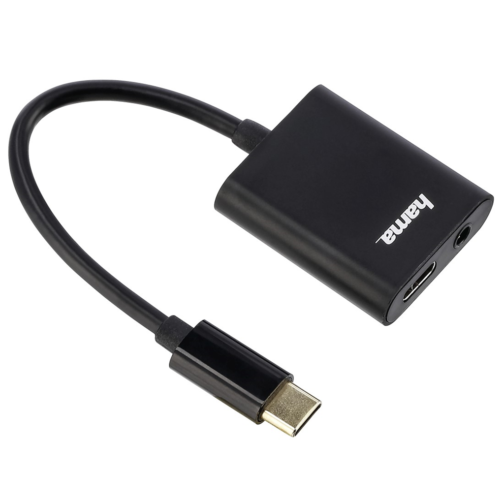 HAMA 135748  USB-C audio adaptér s napájaním, aktívny, typ C vidlica - jack zásu