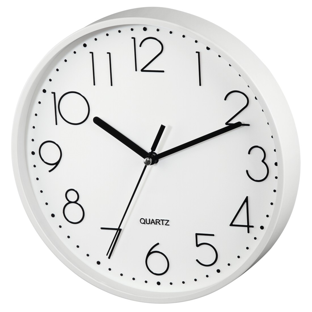 HAMA 186387  PG-220, nástenné hodiny, priemer 22 cm, tichý chod, biele