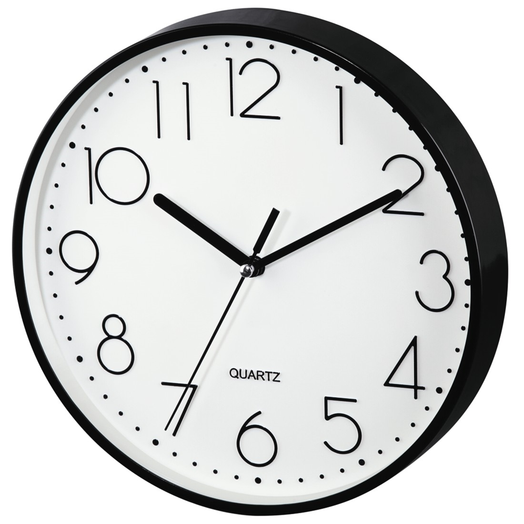 HAMA 186343  PG-220, nástenné hodiny, priemer 22 cm, tichý chod, čierne