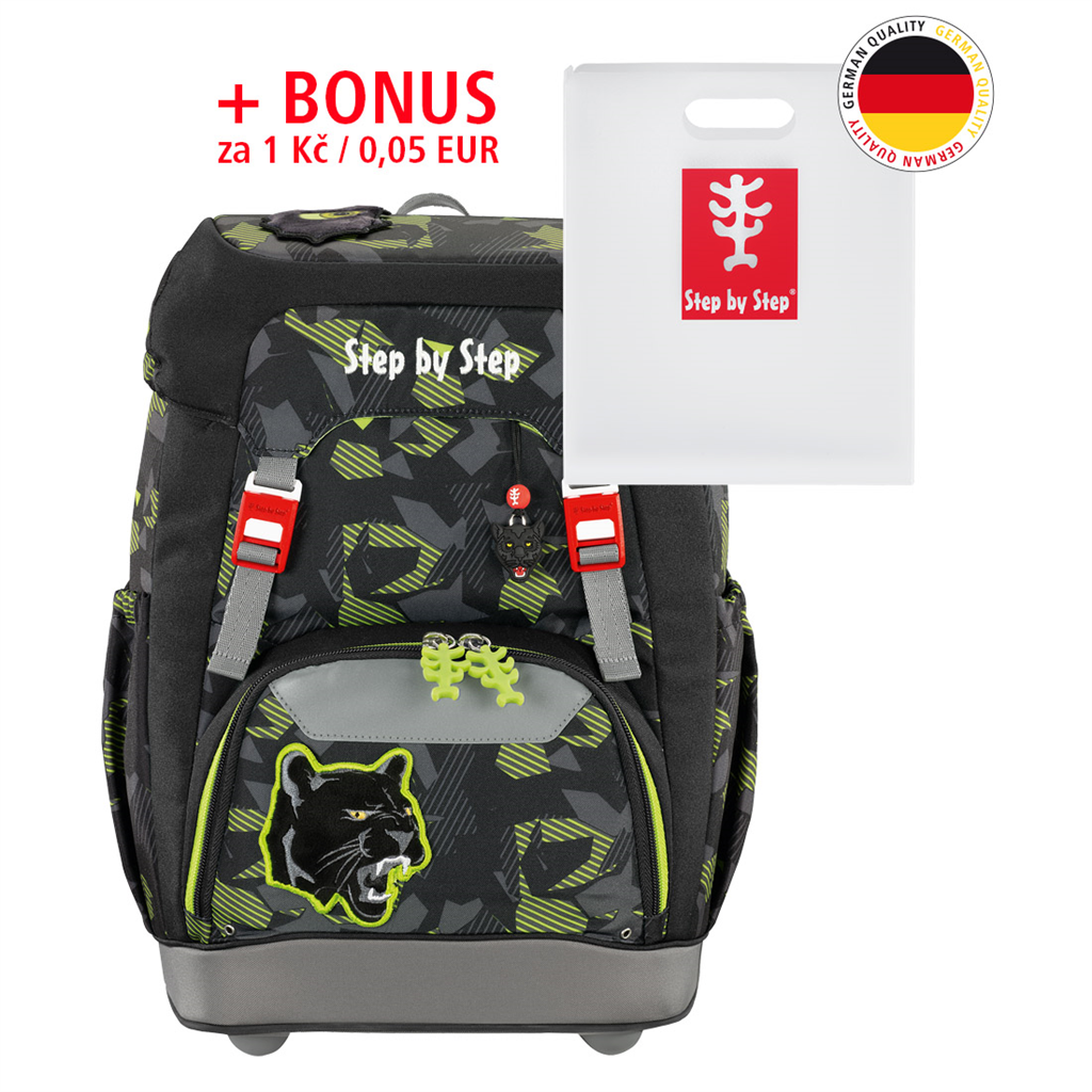 HAMA 129660 Školský ruksak Step by Step GRADE Čierny panter+ BONUS Dosky na zoši