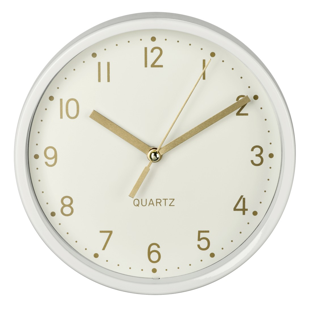 HAMA 186302  Golden, stolné hodiny, tichý chod, biele