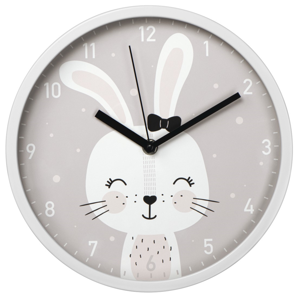 HAMA 186428  Lovely Bunny, detské nástenné hodiny, priemer 25 cm, tichý chod