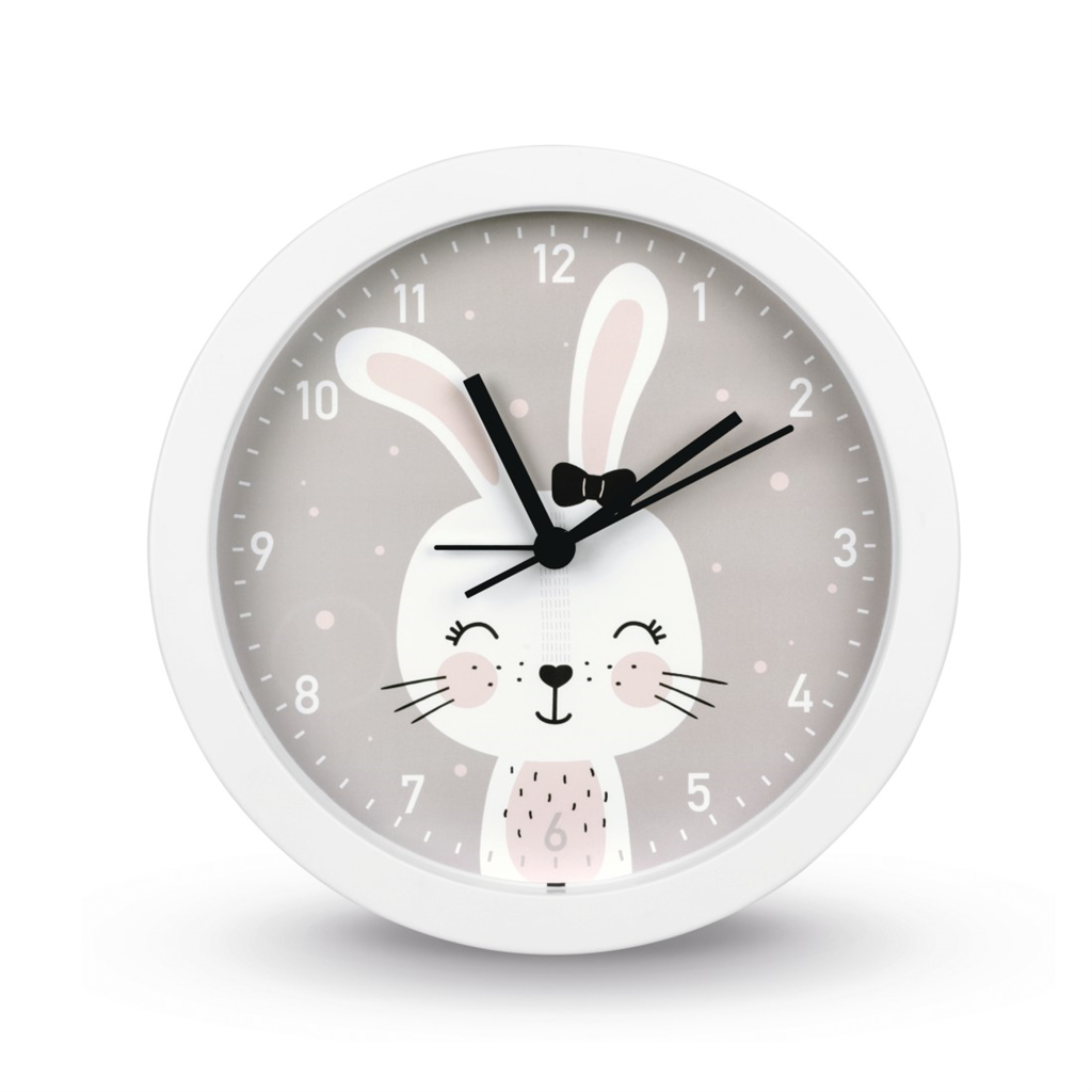 HAMA 186432  Lovely Bunny, detské stolné hodiny s funkciou budenia, priemer 16 c