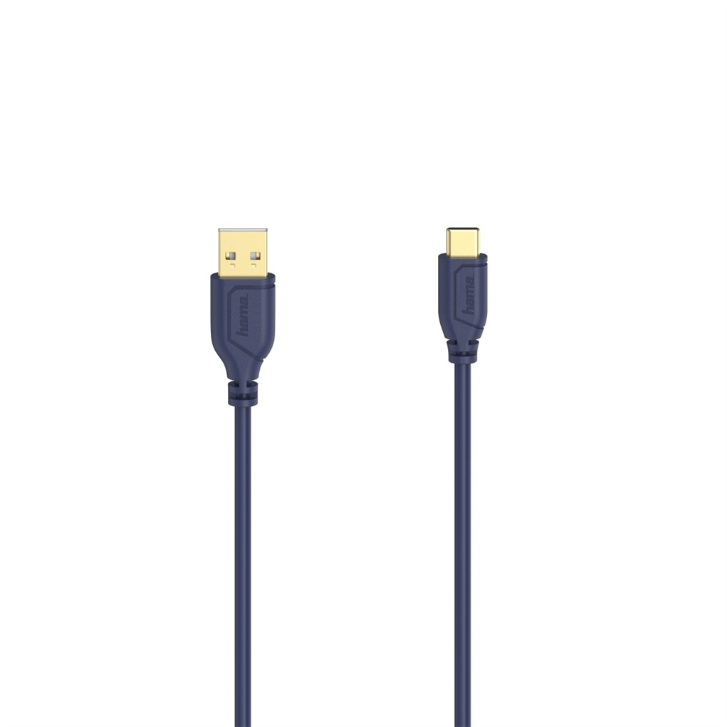 HAMA 200635  USB-C 2.0 kábel typ A-C 0,75 m, Flexi-Slim, modrý