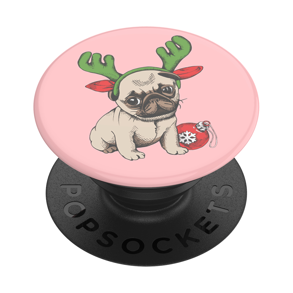 PopSockets 43138400  PopGrip Gen.2, Holiday Pug, vianočný mopslík