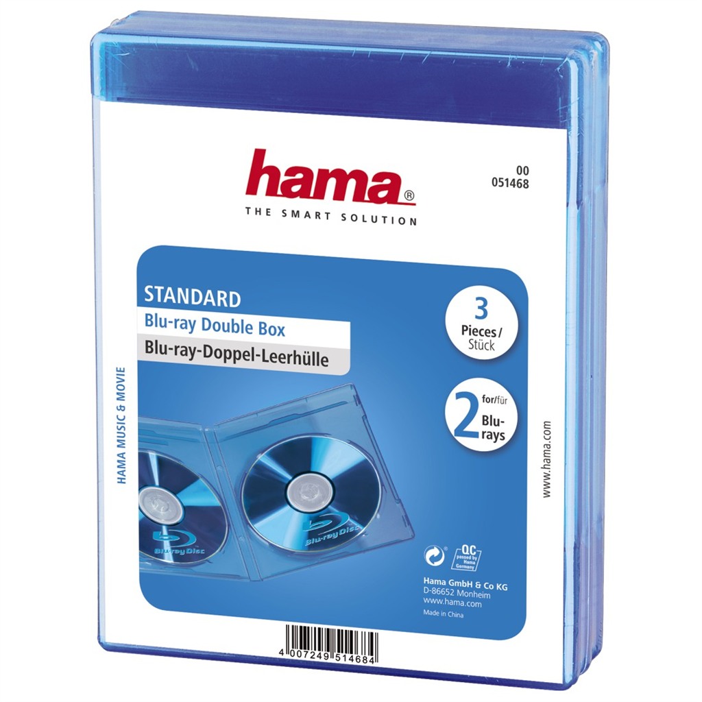 HAMA 51468  obal na 2 Blu-ray disky, modrý, 3 ks v balení (cena za balenie)