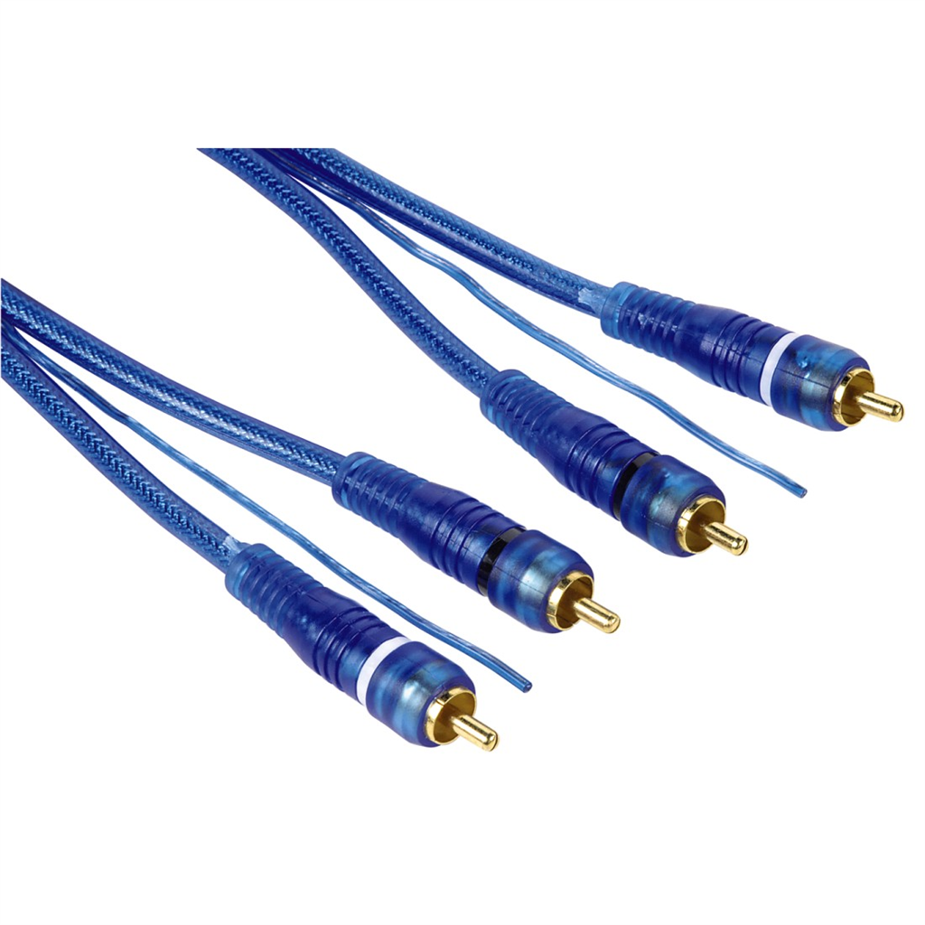 HAMA 62417  RCA (phono) Cable, 2 RCA Plugs - 2 RCA Plugs, with remote, 5m, blue