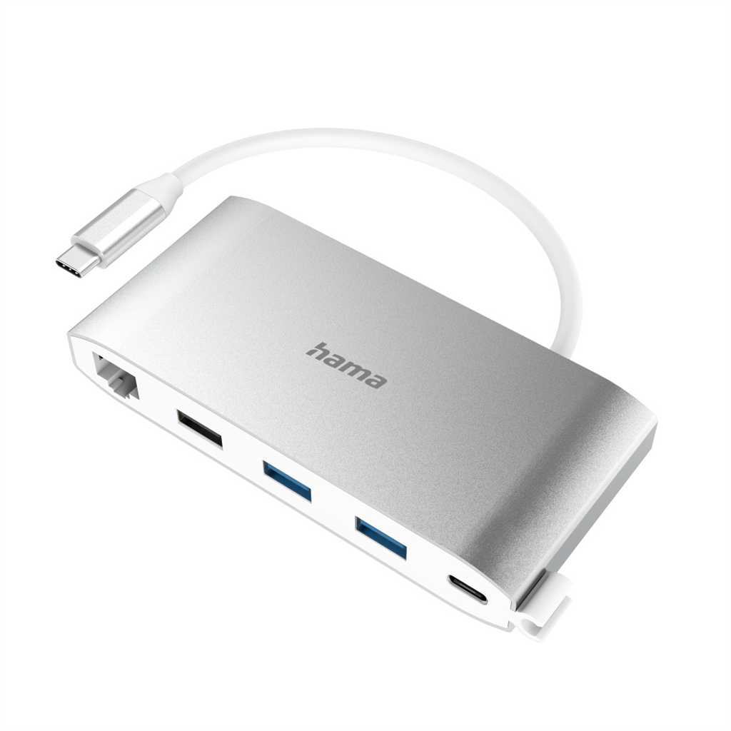 Hama 200111 USB-C hub, Multiport, 8 pripojení, 3x USB-A, 2x USB-C, VGA, HDMI, LA