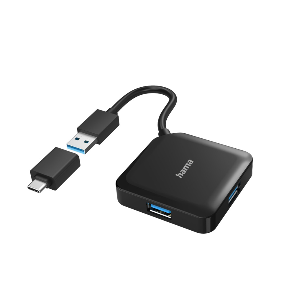 HAMA 200116  USB hub, 4 porty, USB 3.2 Gen 1, USB-C adaptér