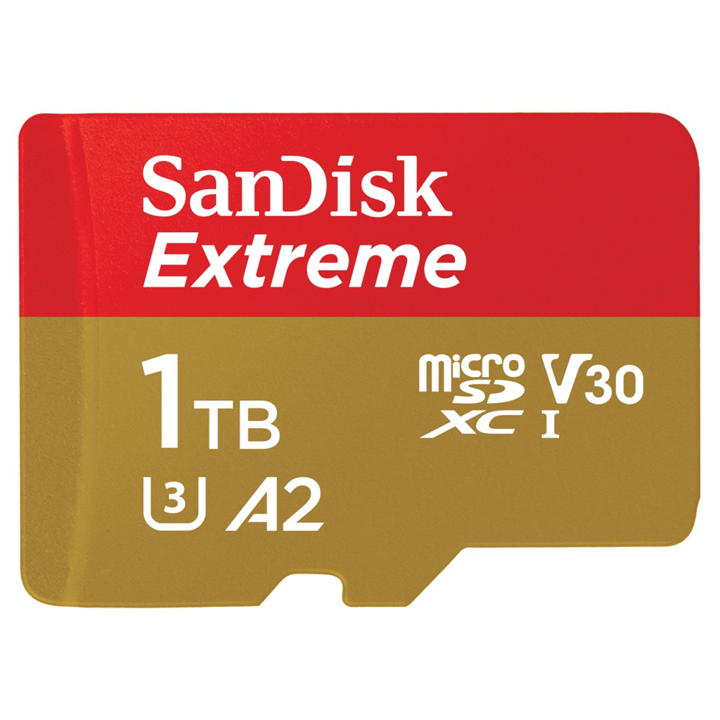 SanDisk 121590  Extreme microSDXC 1 TB + SD Adapter190 MB s and 130 MB s A2 C10