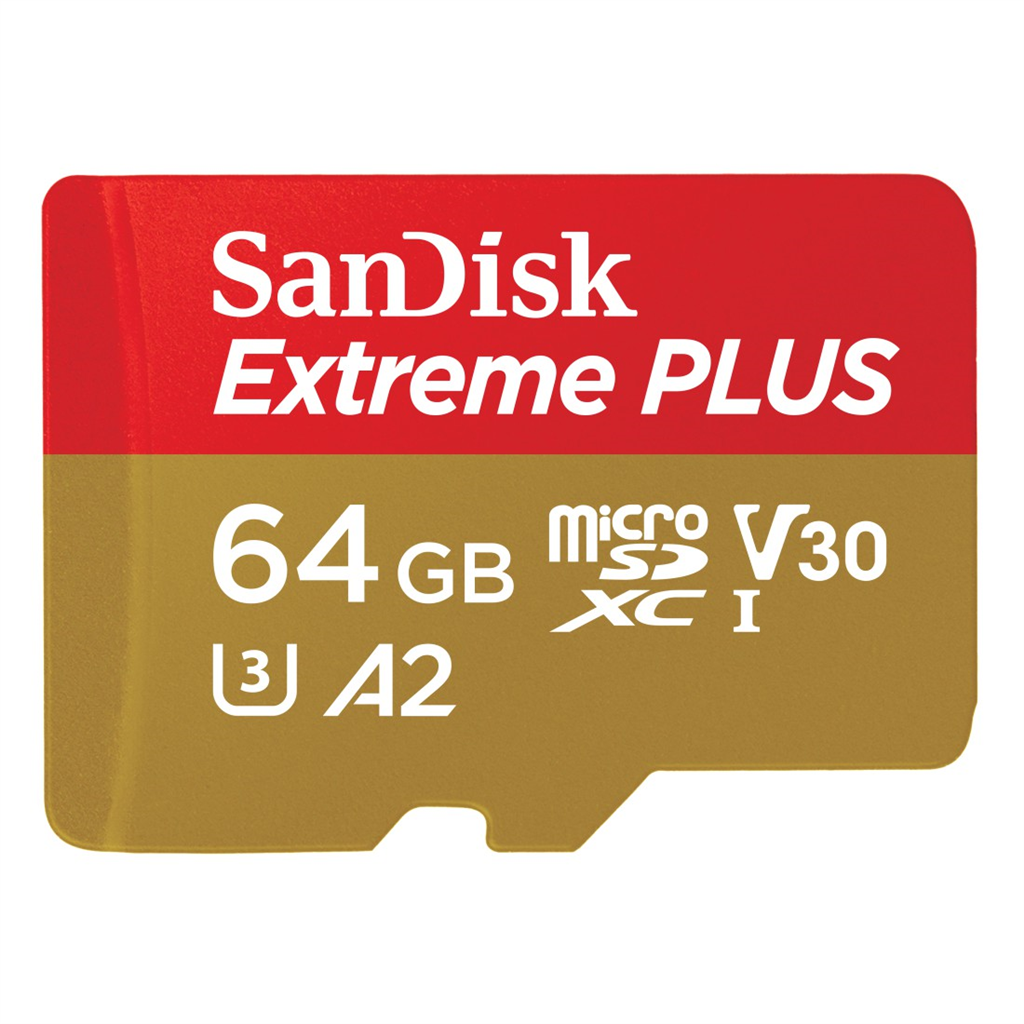 SanDisk 214500  Extreme PLUS microSDXC 64 GB + SD Adapter 200 MB s and 90 MB s A