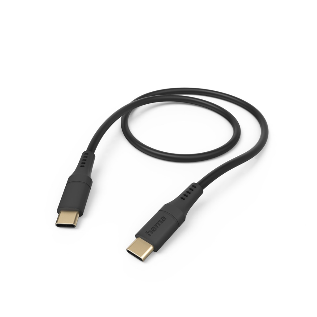 HAMA 201576  kábel USB-C 2.0 typ C-C 1,5 m Flexible, silikónový, čierny