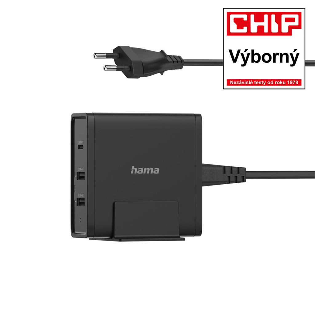 HAMA 200017  rýchla stolná USB nabíjačka, 1x USB-C, 2x USB-A, PD 65 W