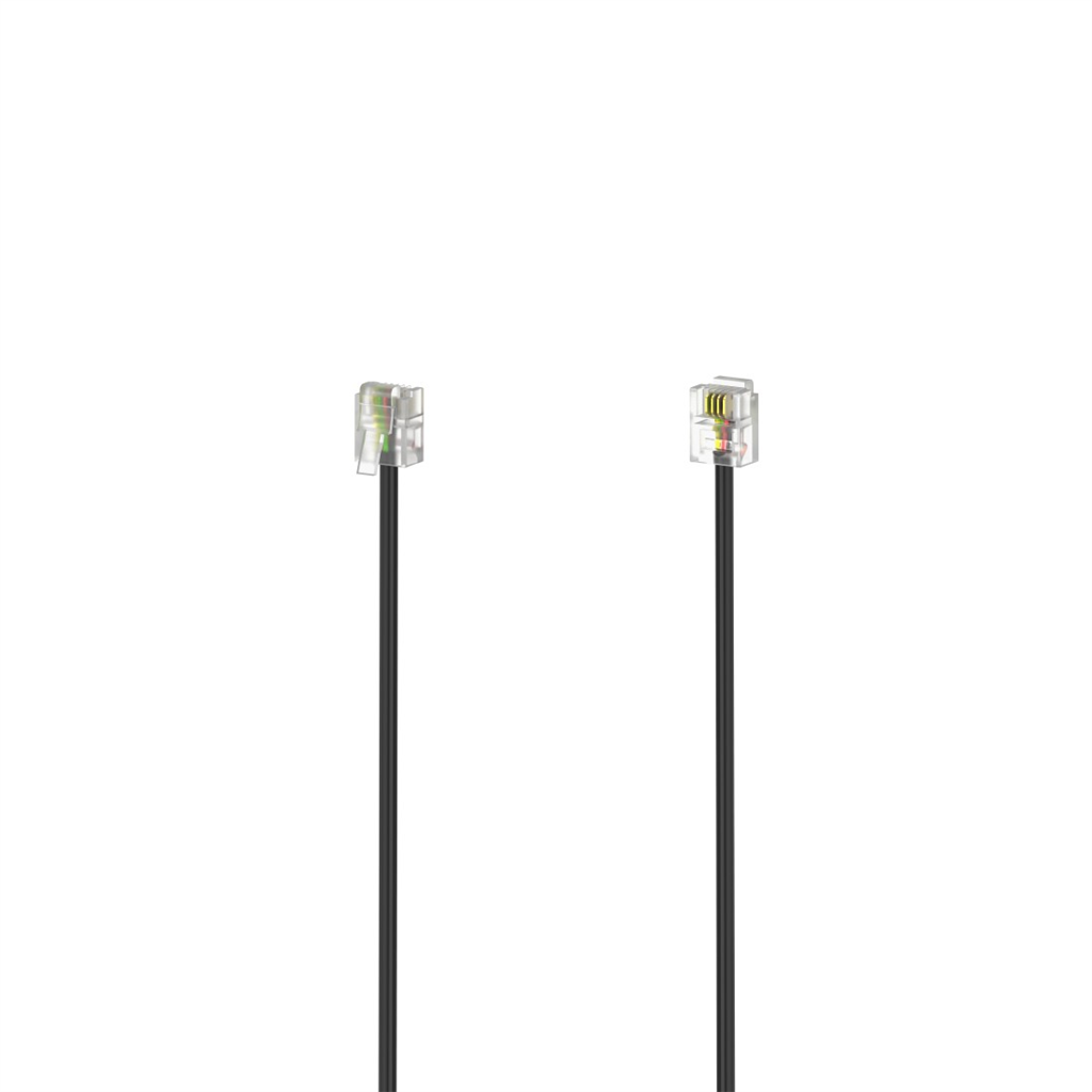 HAMA 201137 Modular Cable, 6p4c Plug - 6p4c Plug, 3 m, black