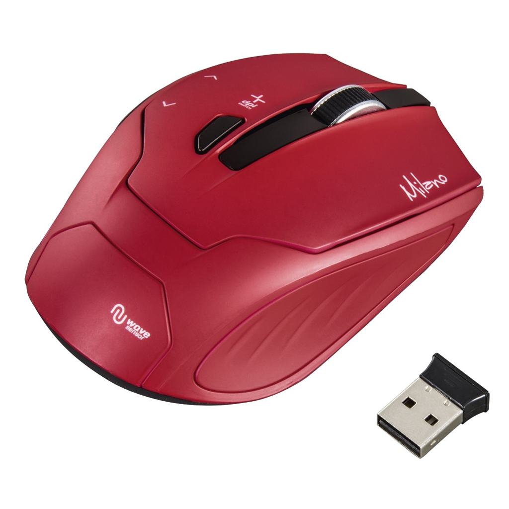 HAMA 53943A  Milano optická bezdrôtová myš, červená (rozbalená)