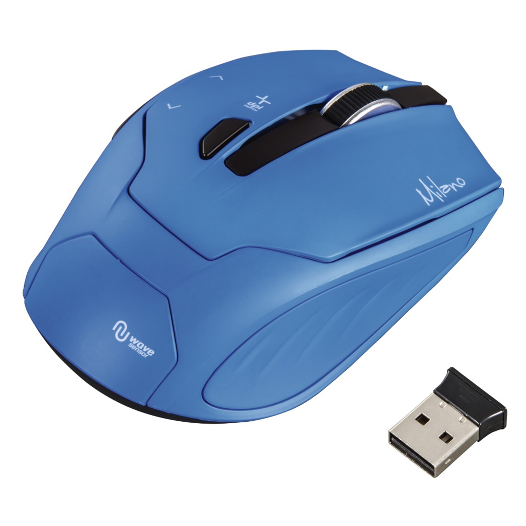 HAMA 53944A  Milano optická bezdrôtová myš, modrá (rozbalená)
