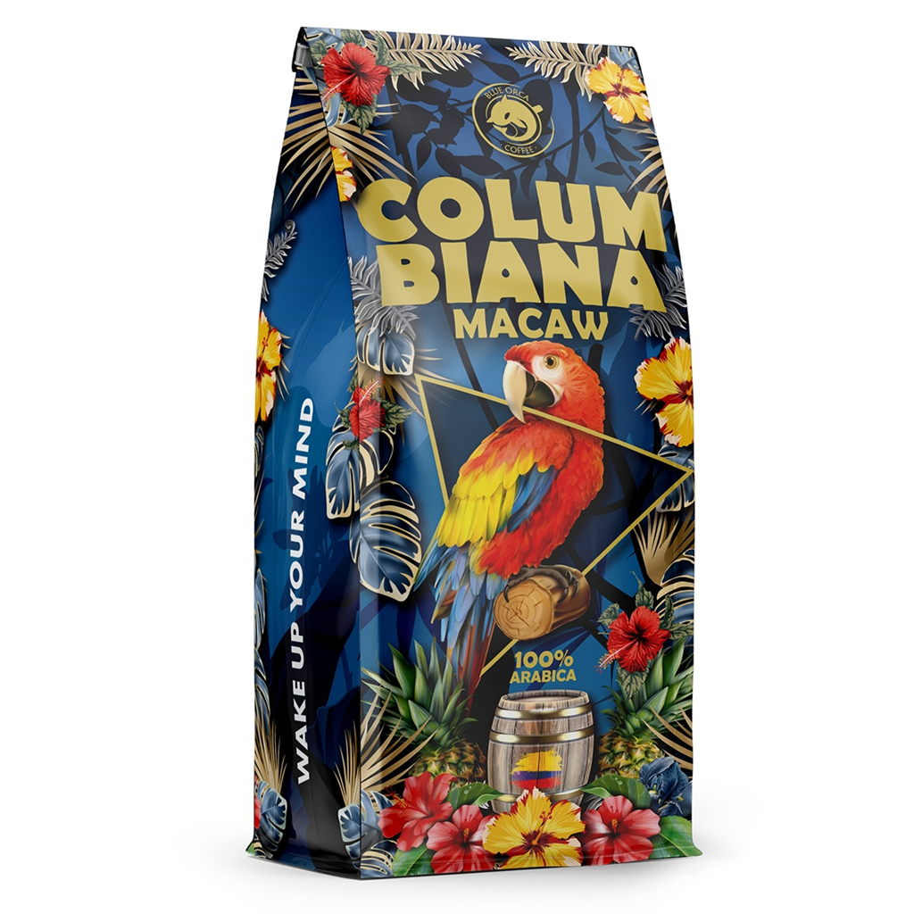 Blue Orca Coffee 218694 Blue Orca Columbiana Macaw, zrnková káva, 1 kg