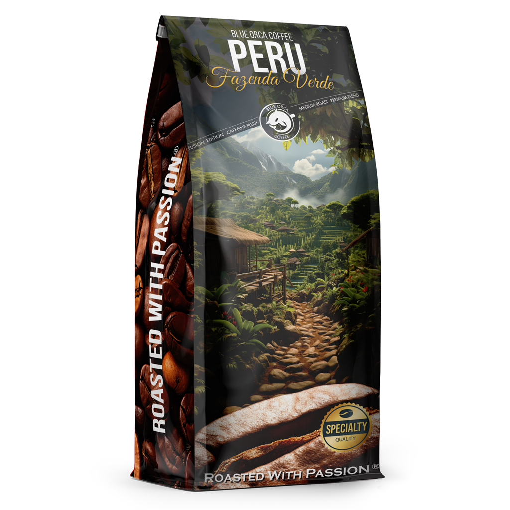 Blue Orca Coffee 225650 Blue Orca Fusion Peru Fazenda Verde,  zrnková káva, 1 kg