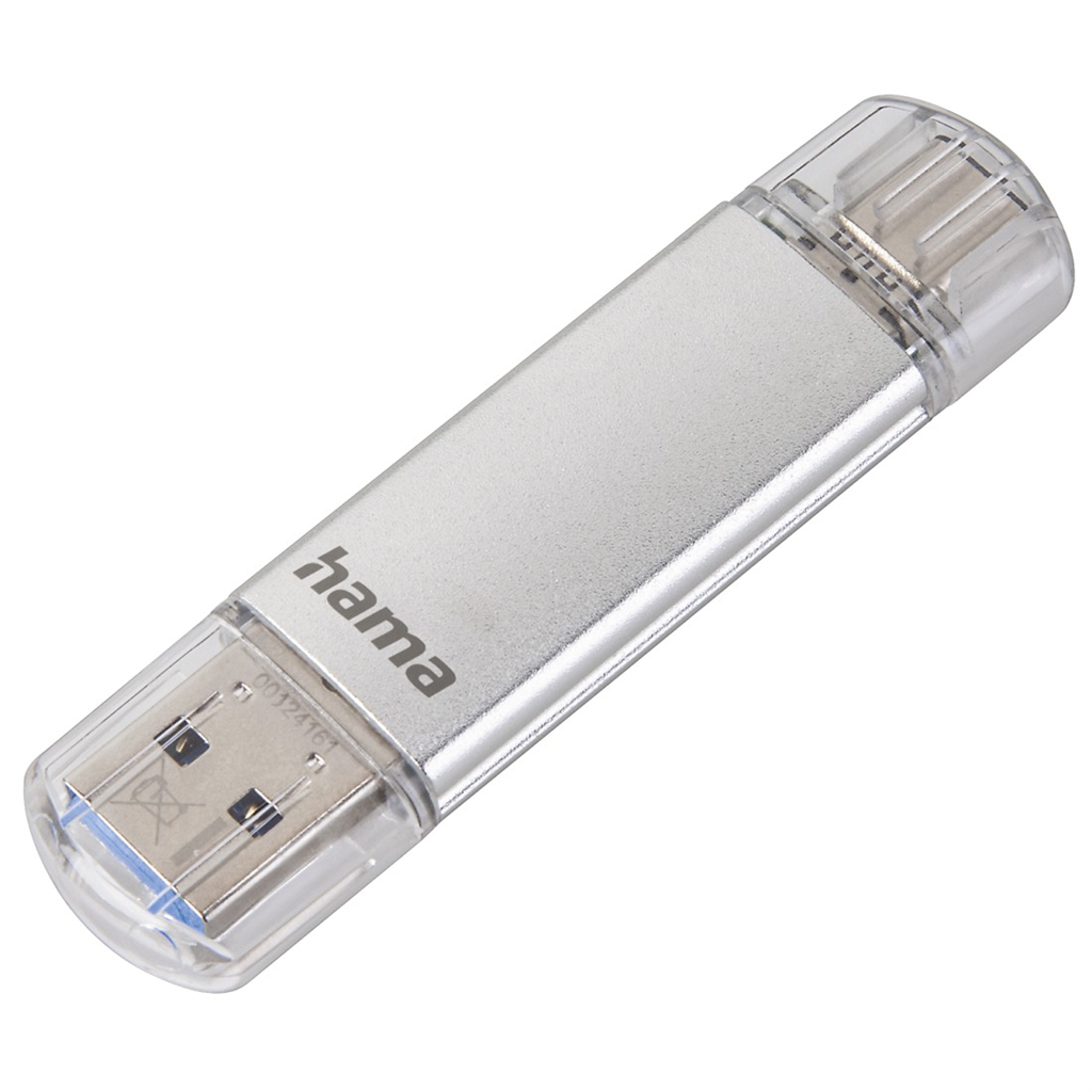 HAMA 181073  Flash Pen Laeta, USB-C USB-A 3.1, 128 GB, 40 MB s, strieborný