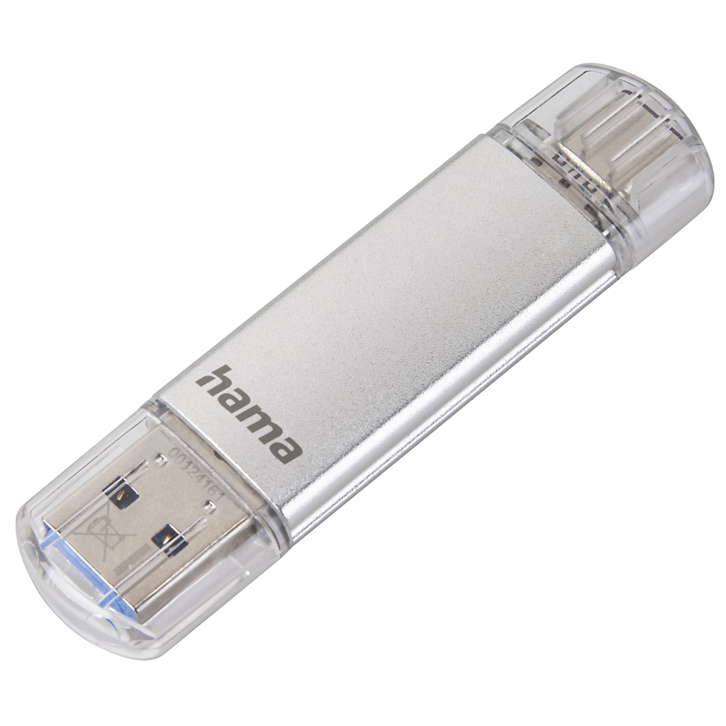 HAMA 124161  Flash Pen Laeta, USB-C USB-A 3.1, 16 GB, 40 MB s, strieborný