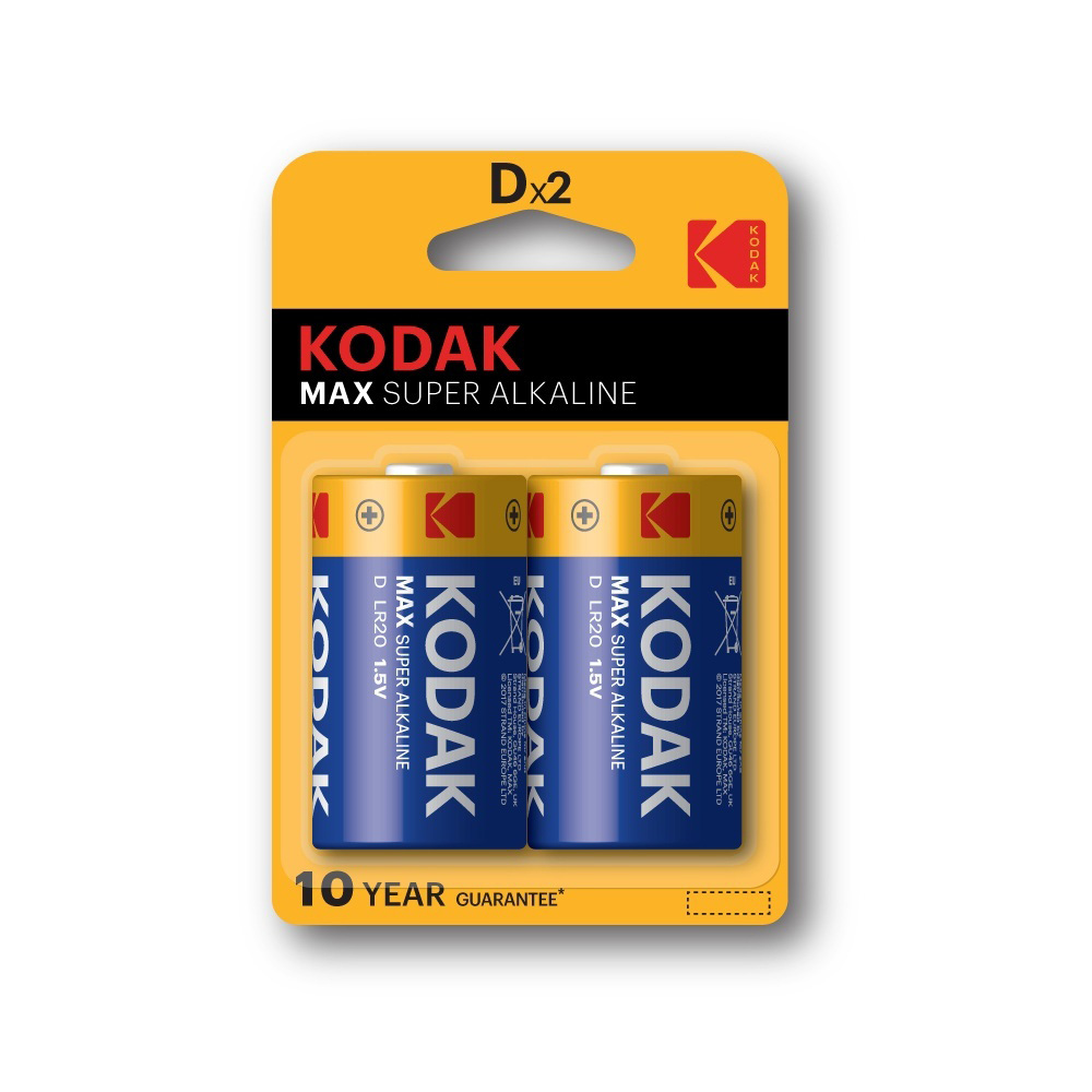 Kodak 227231   MAX alkalická batéria, D, 2 ks, blister