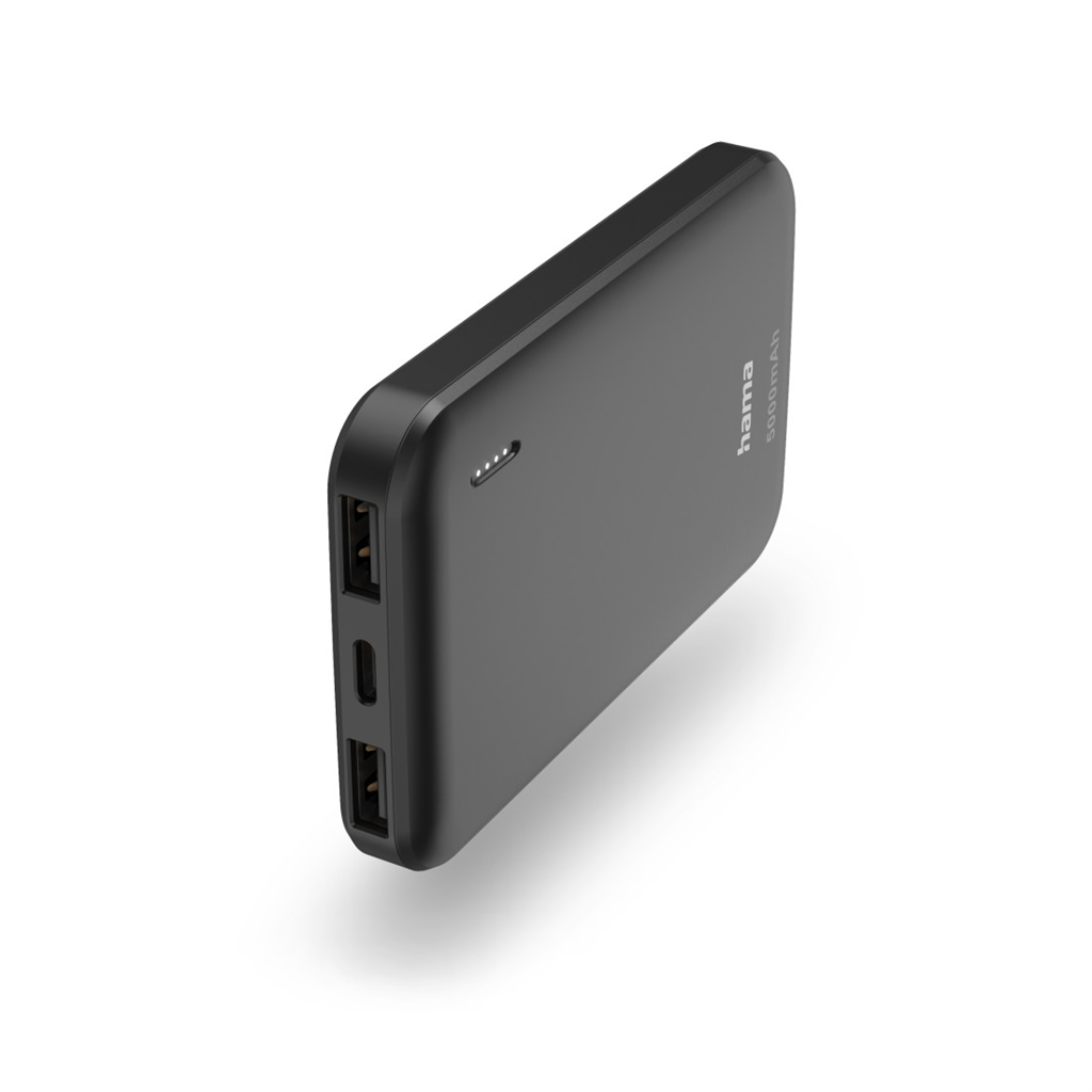 HAMA 201707  Pocket 5, powerbanka 5000 mAh, 2,1 A, výstup: 2x USB-A