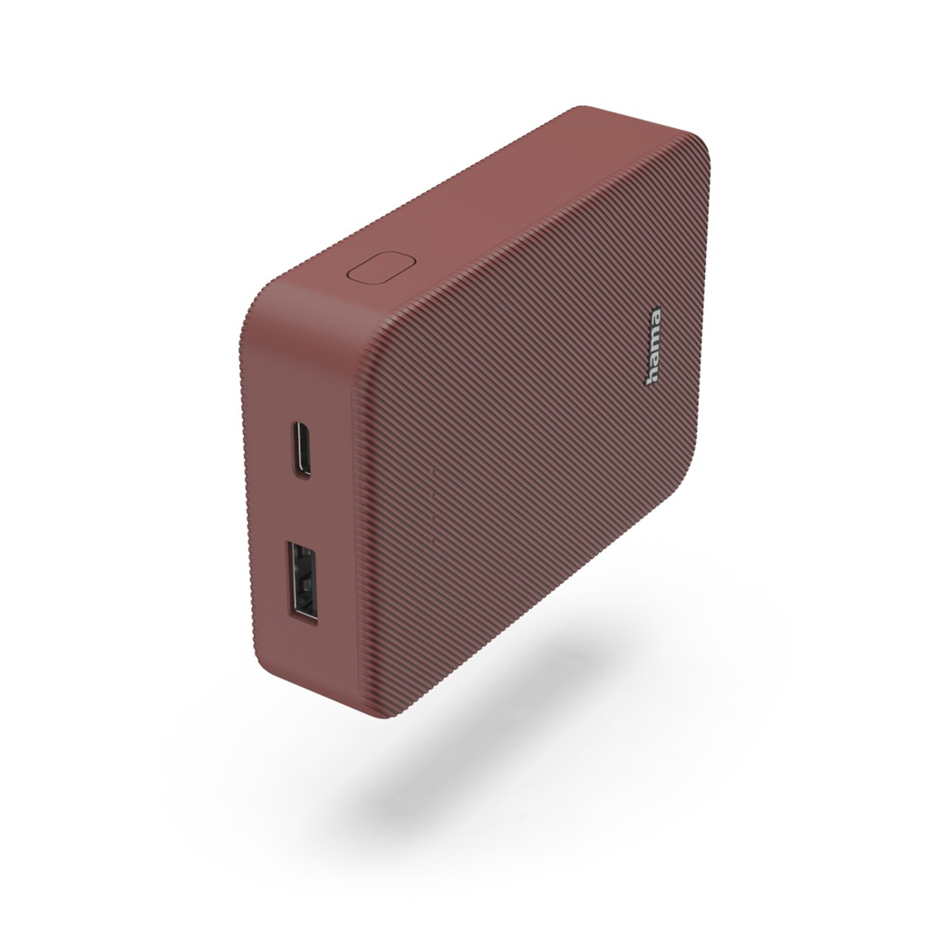 HAMA 201714  Colour 10, powerbanka 10000 mAh, 3 A, výstup: USB-C, USB-A, červená
